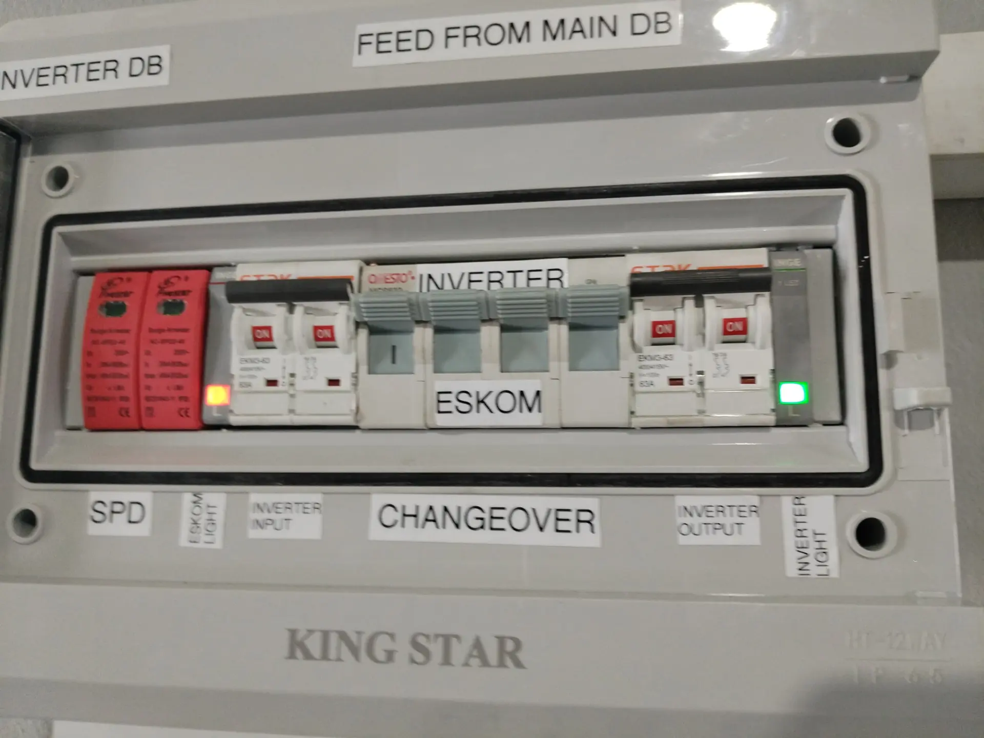 Professionally labelled electrical distribution board